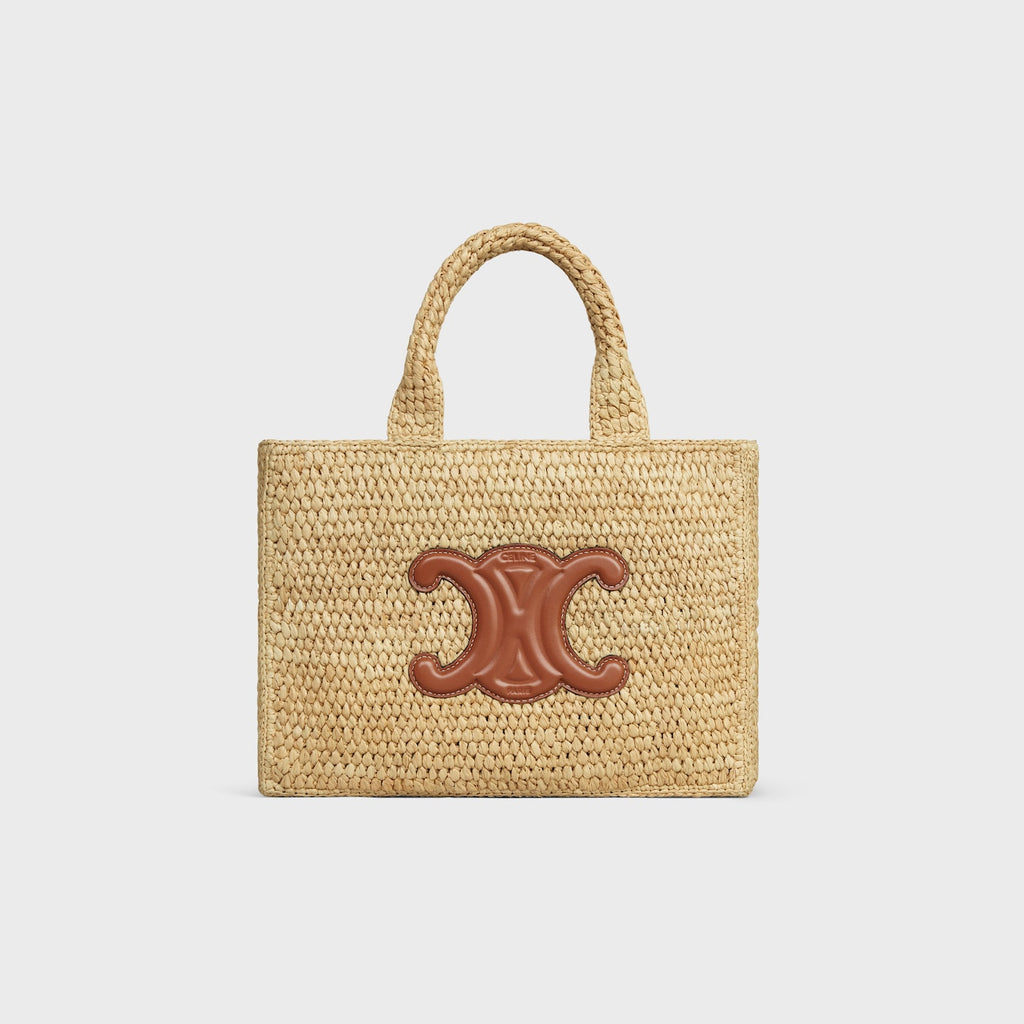 Celine Triomphe Straw Tote
