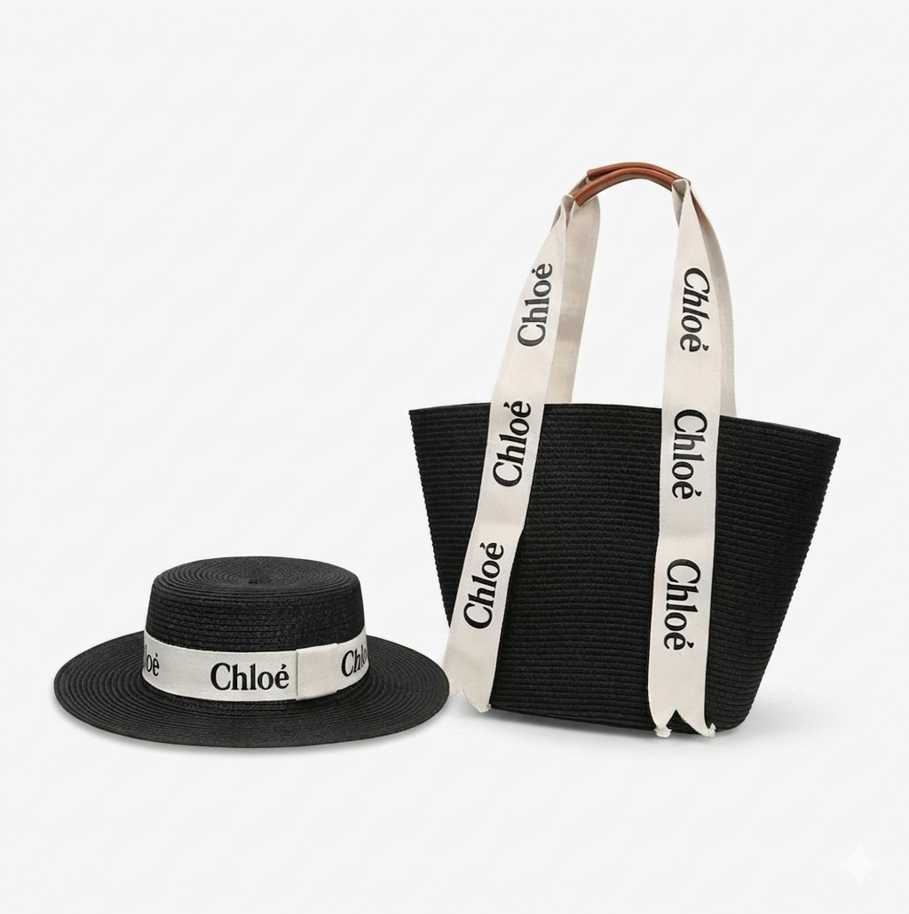 Chloé Summer Straw Bag & Hat Set