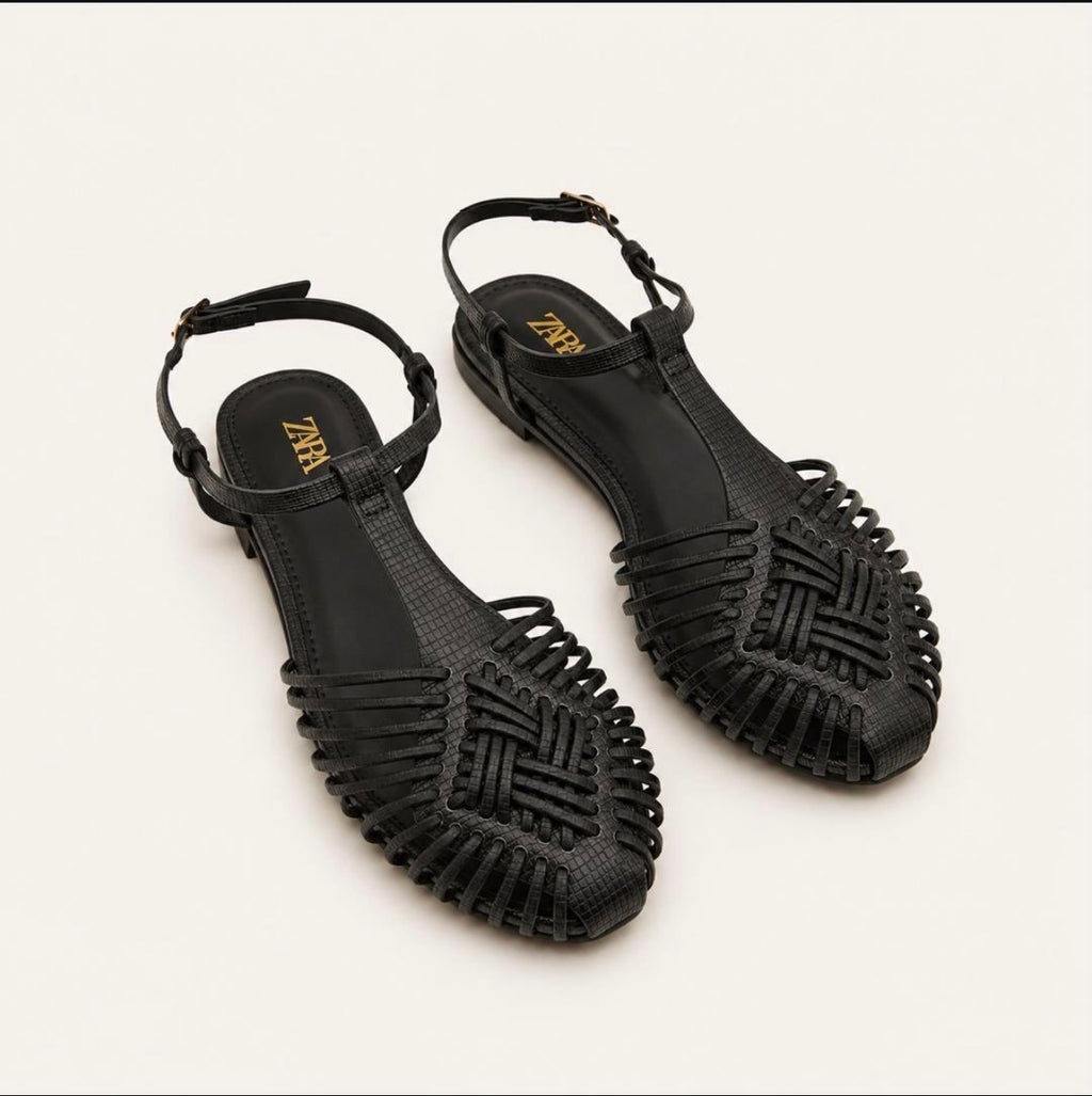 Zara Woven Flat Sandals