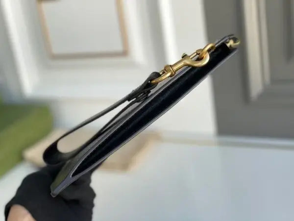 Gucci Bee Clutch in Black Leather