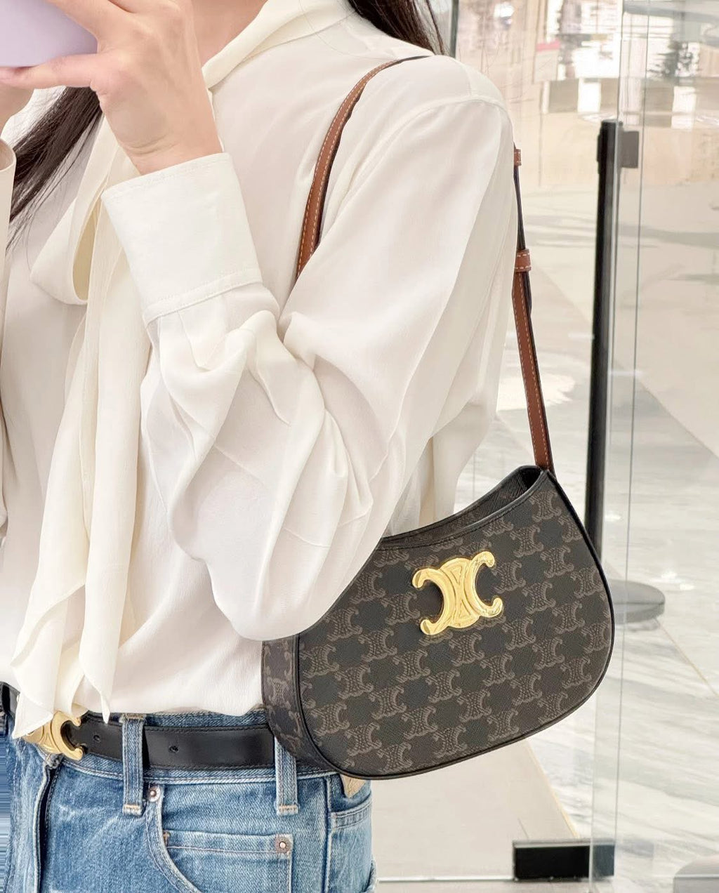 CELINE Small Tilly Bag in Shiny Calfskin