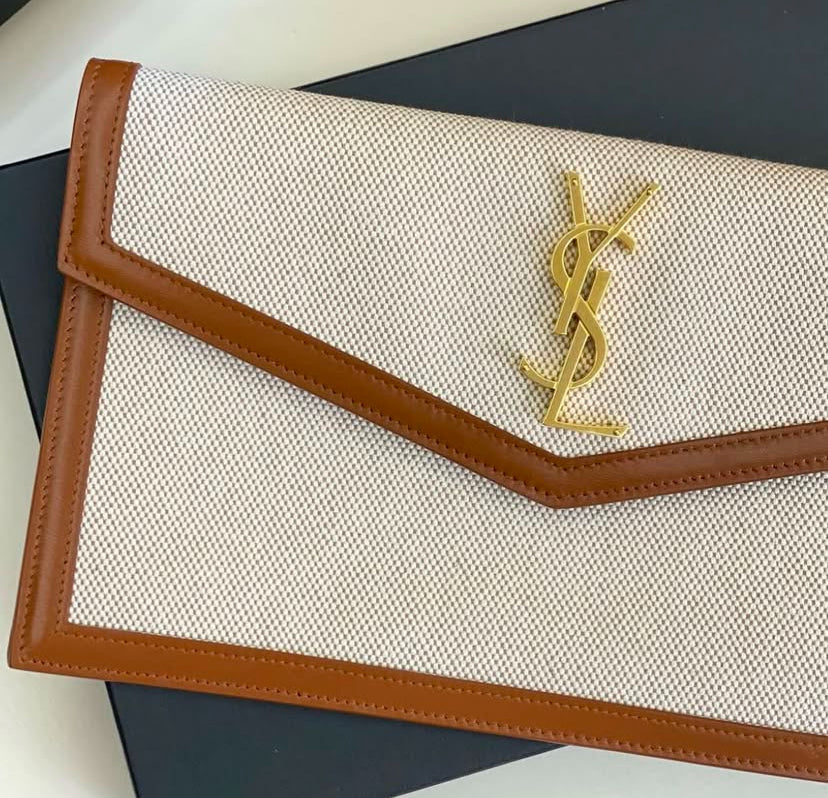 Saint Laurent Uptown Canvas Clutch