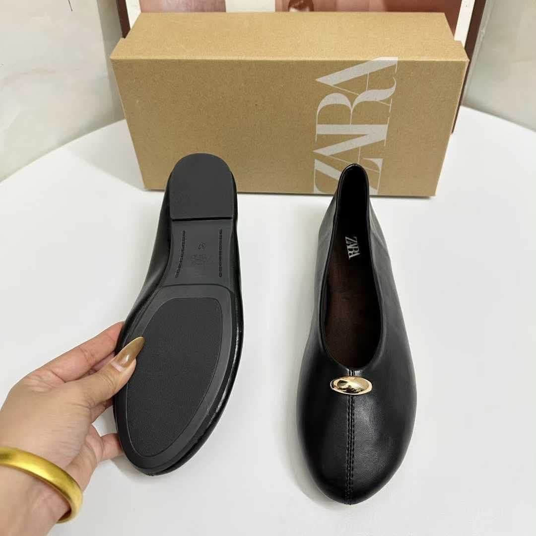 Zara Leather Ballet Flats