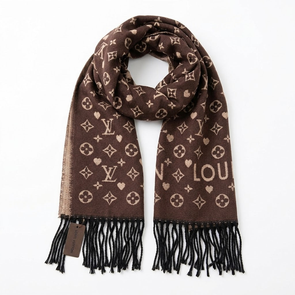 Louis Vuitton Monogram & Hearts Jacquard Scarf