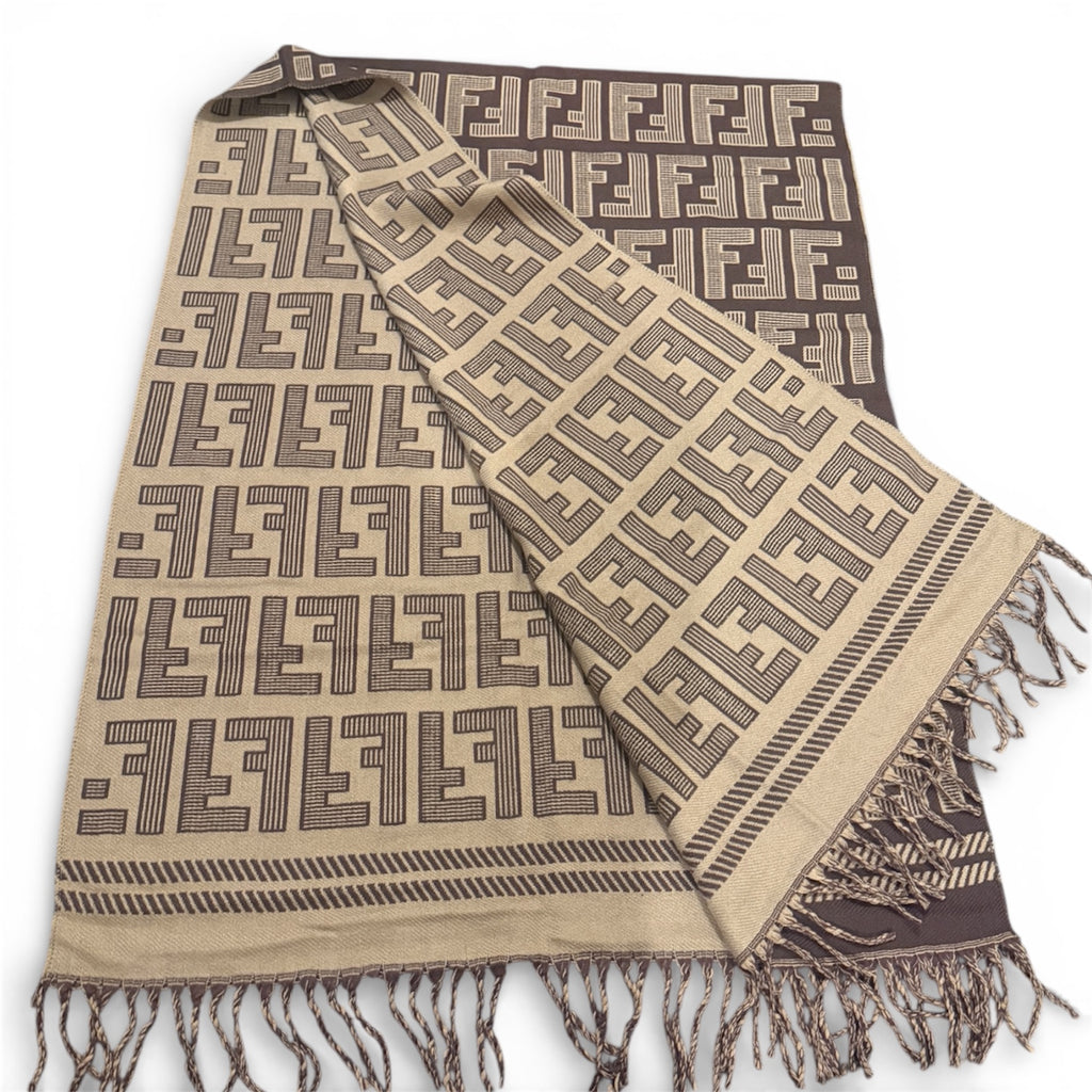 Fendi FF Logo Double-Face Wool Scarf