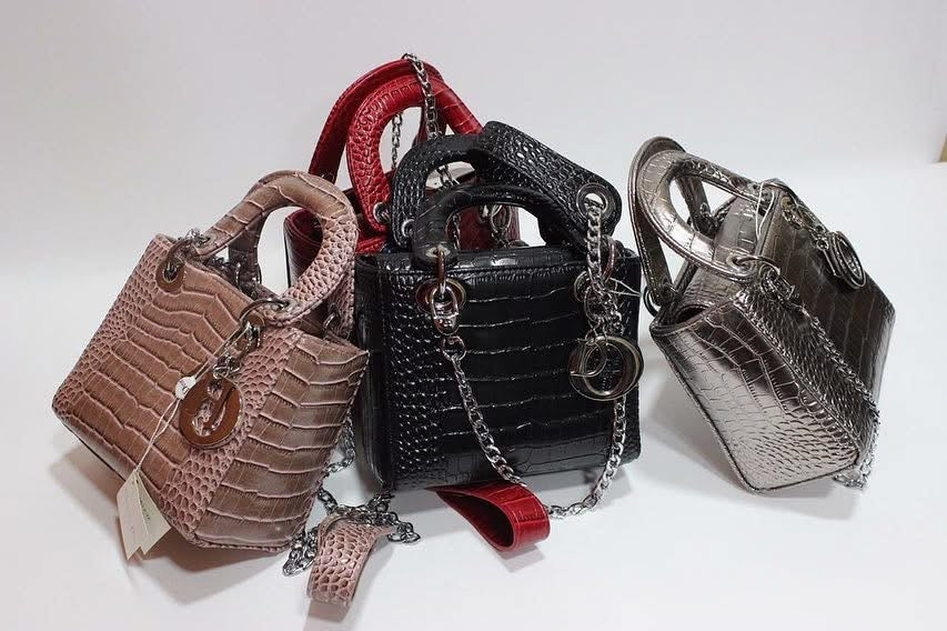 Lady Dior Crocodile-Embossed Bag