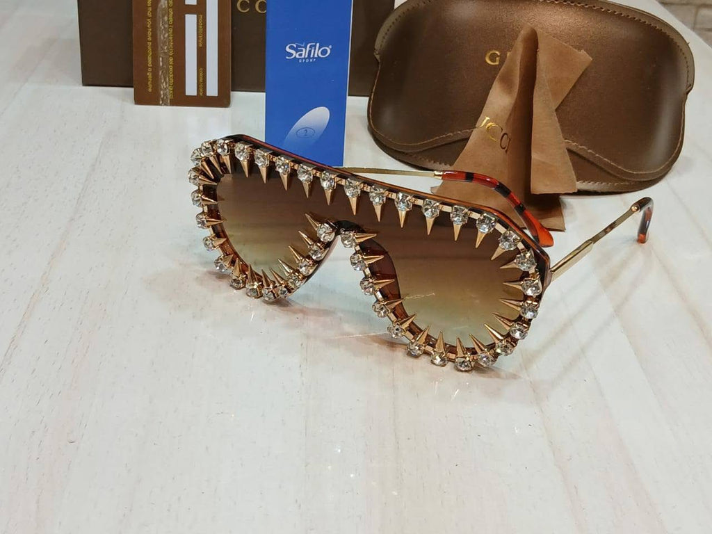 Gucci Crystal Spike Mask Sunglasses
