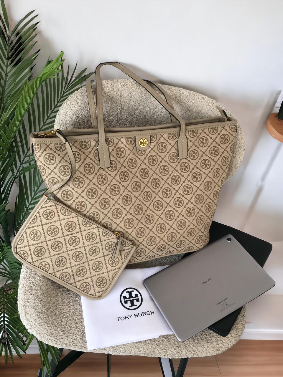 Tory Burch T Monogram Zip Tote