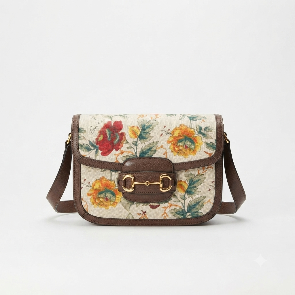 Gucci Horsebit 1955 Floral Shoulder Bag