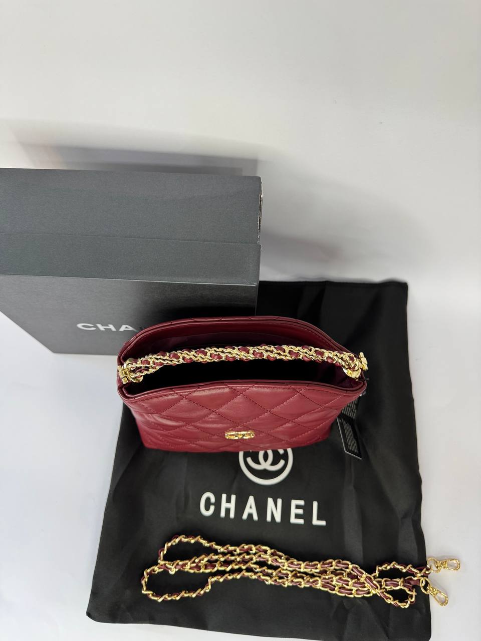 Chanel Quilted Lambskin CC Crystal Signature Chain Hobo Bag