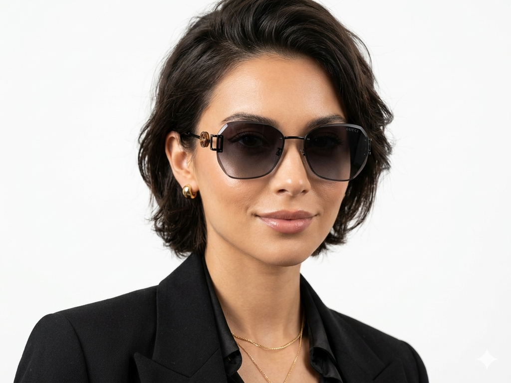 Gucci Rimless Geometric Sunglasses