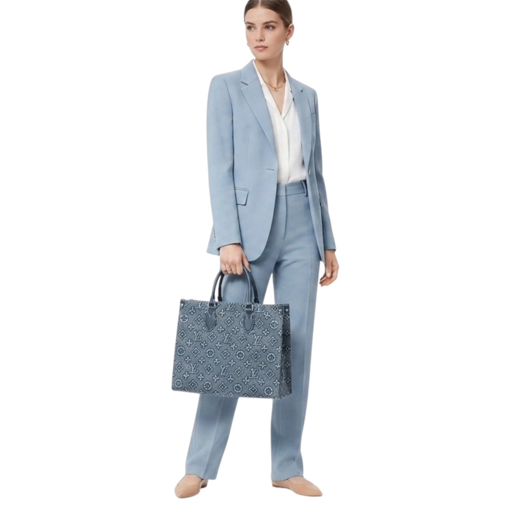 Louis Vuitton OnTheGo MM Monogram Denim Tote Bag