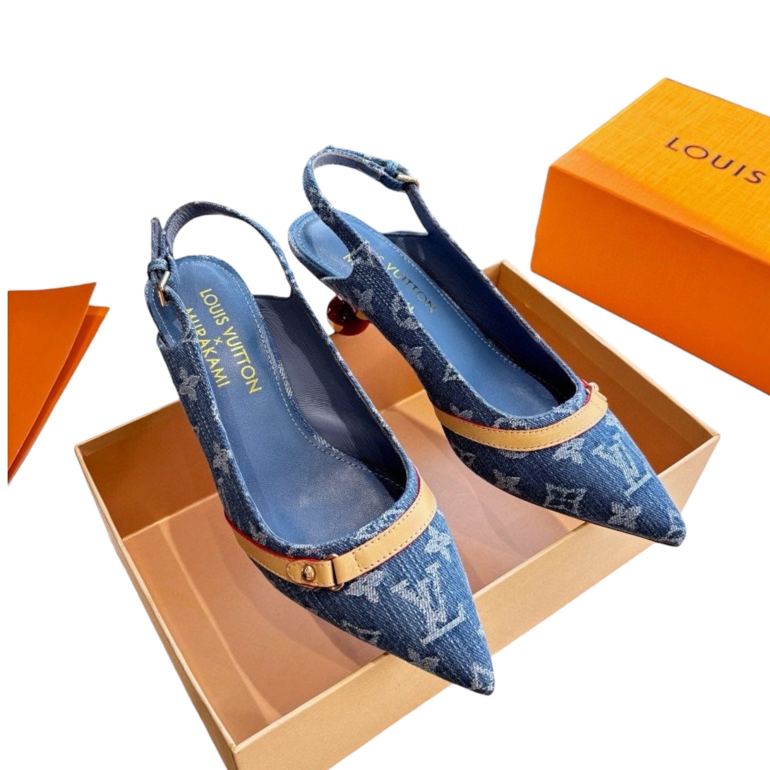 Louis Vuitton Cherry Monogram Slingback Heels