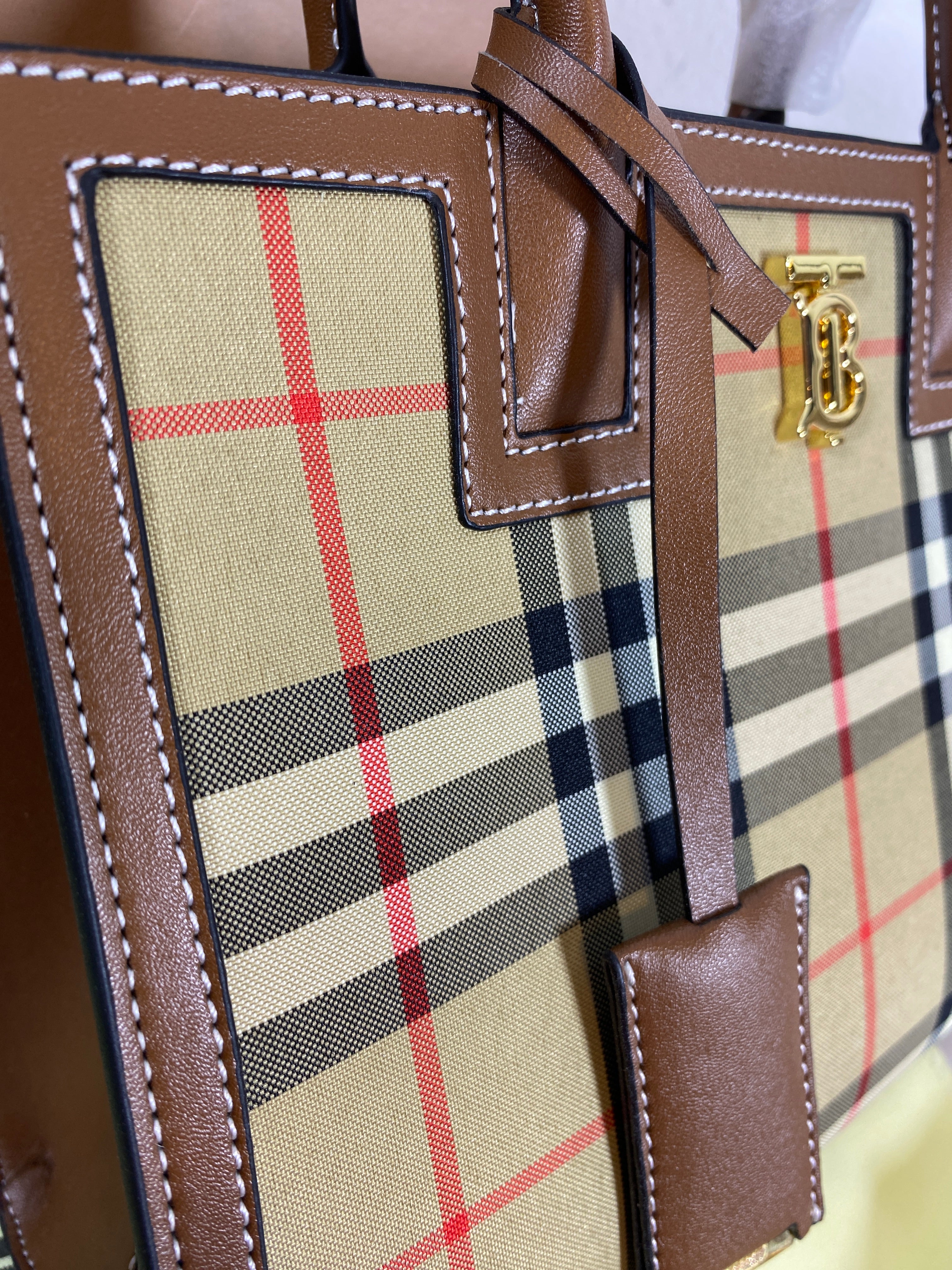 Burberry Check Tote Bag