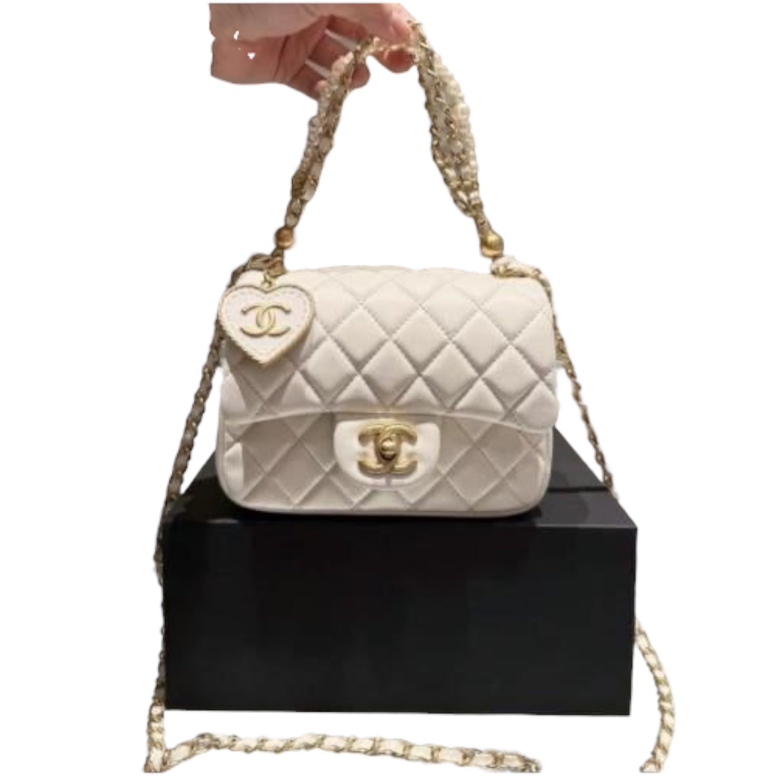 Mini Quilted Chain Shoulder Bag with Charm Details