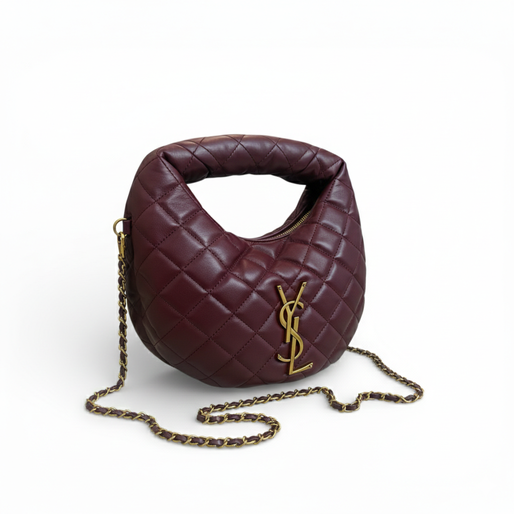 Saint Laurent (YSL) Quilted Hobo Bag with Cassandre Logo