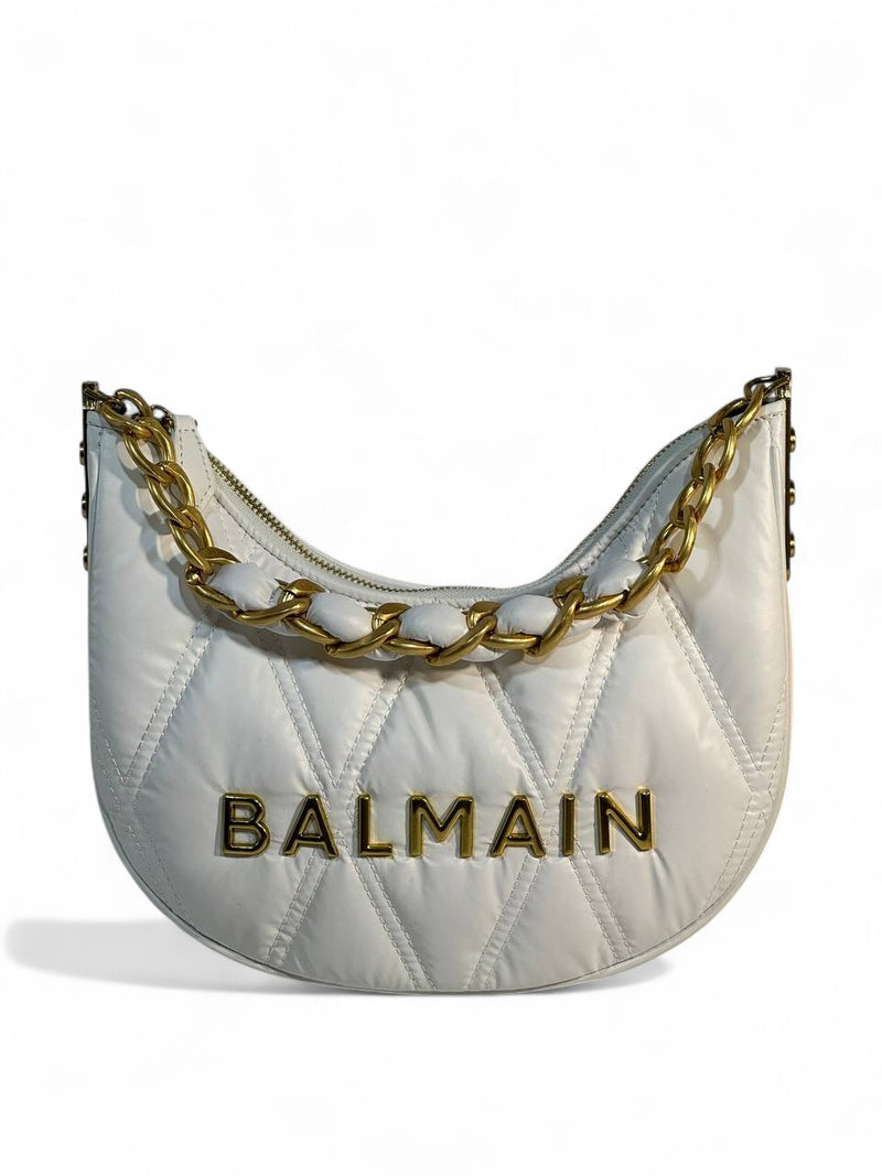 Balmain Quilted Crescent Bag