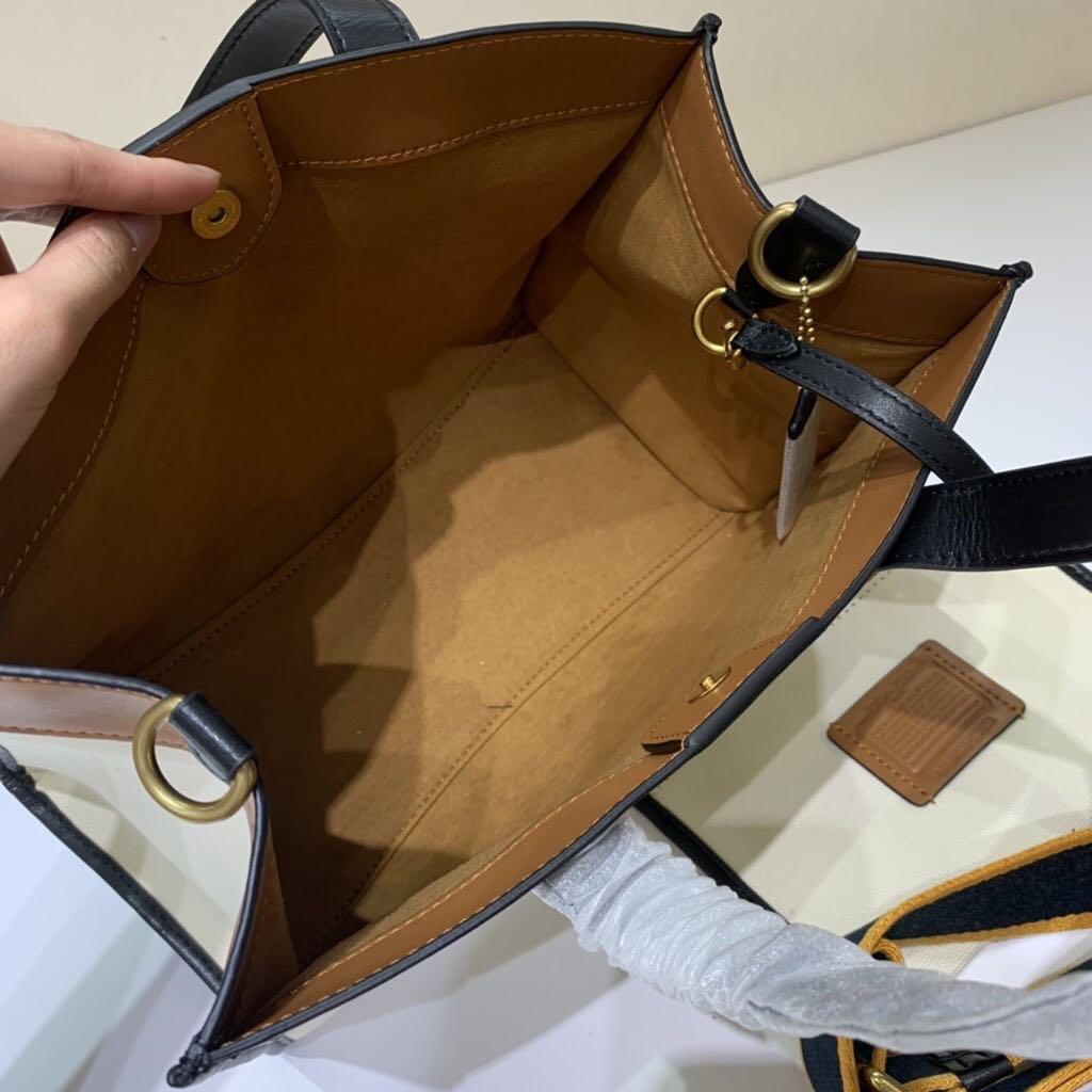 Coach Tote Bag with Removable Pouch & Web Strap