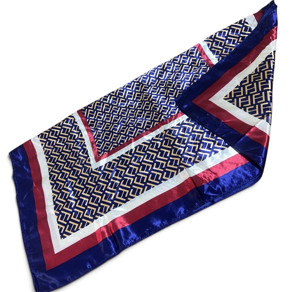 Fendi FF Geometric Monogram Silk Square Scarf