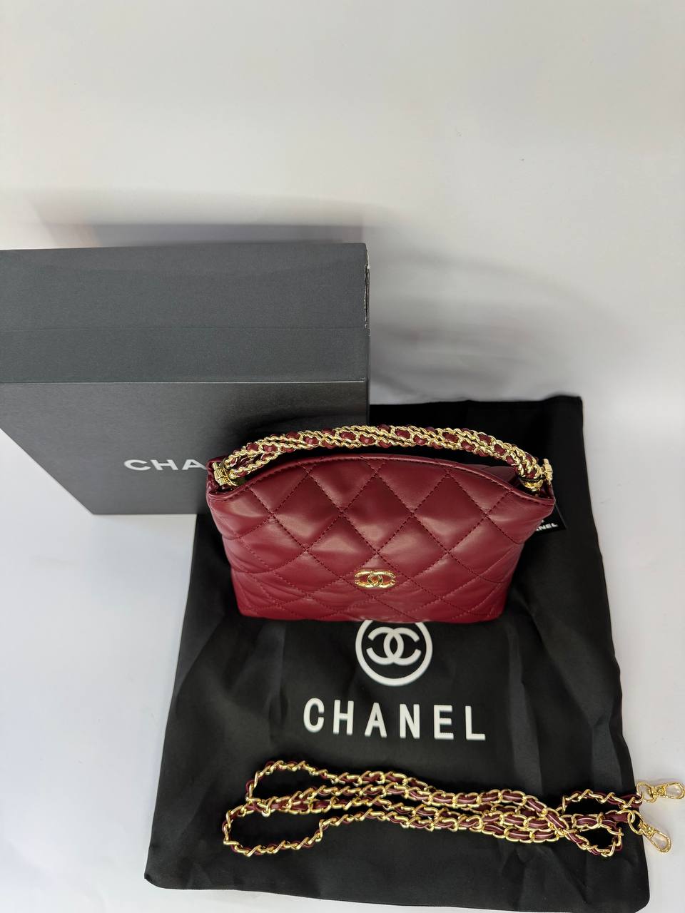Chanel Quilted Lambskin CC Crystal Signature Chain Hobo Bag