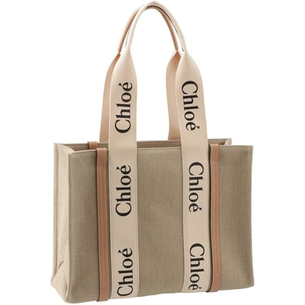 Chloé Medium Woody Tote Bag In Linen
