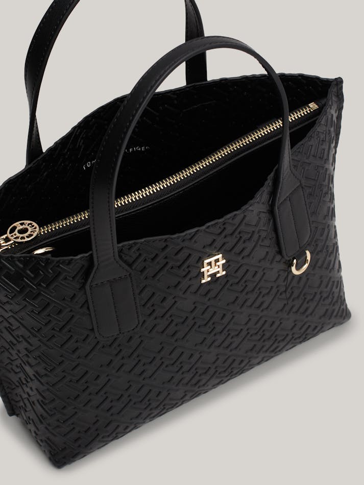 TOMMY HILFIGER TH MONOGRAM EMBOSSED TOTE