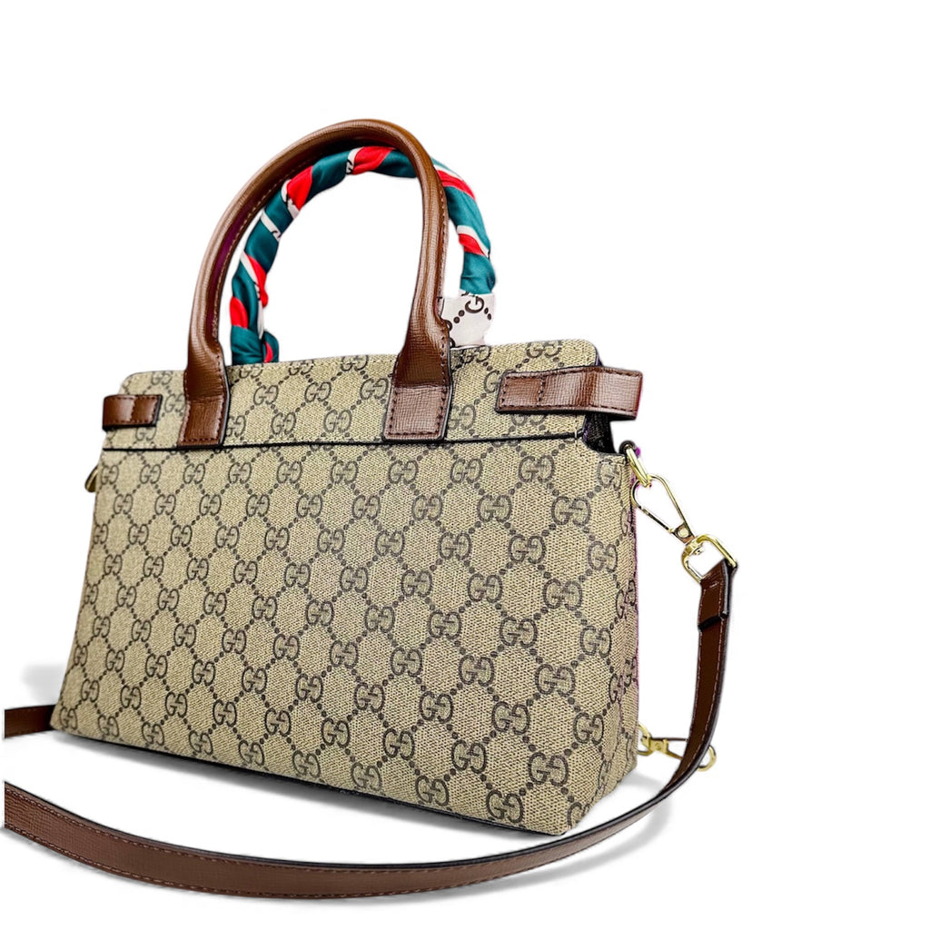 Gucci Inspired Structured Top Handle Bag