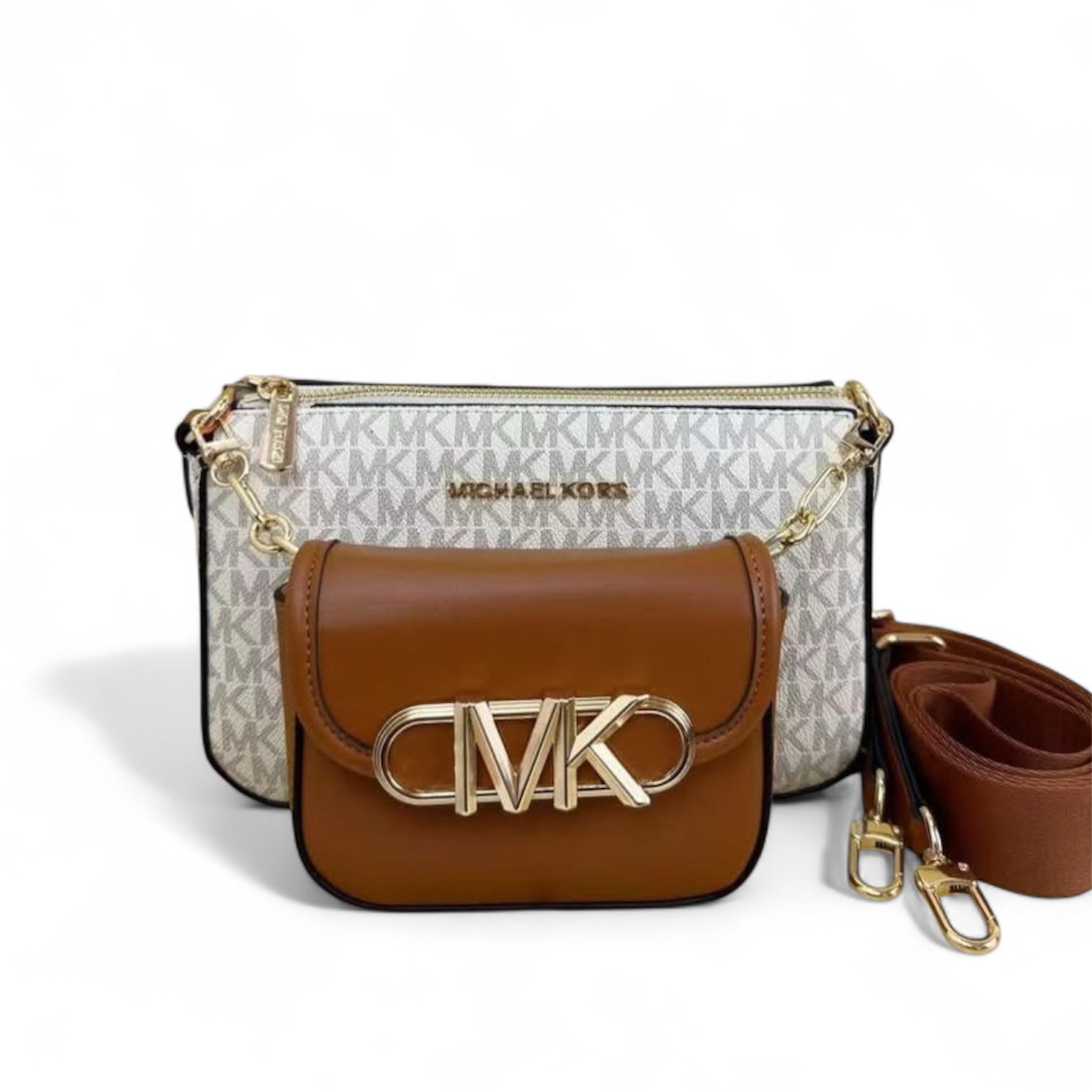 MICHAEL KORS PARKER EMPIRE SIGNATURE LOGO 2-IN-1 CROSSBODY BAG