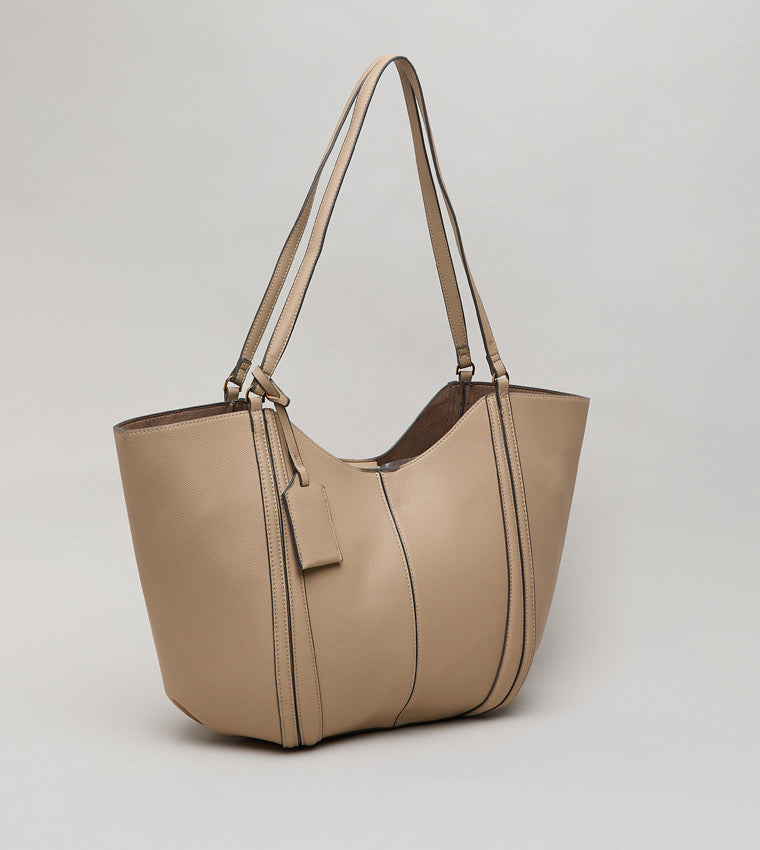Zara Minimalist Tote Bag with Inner Pouch
