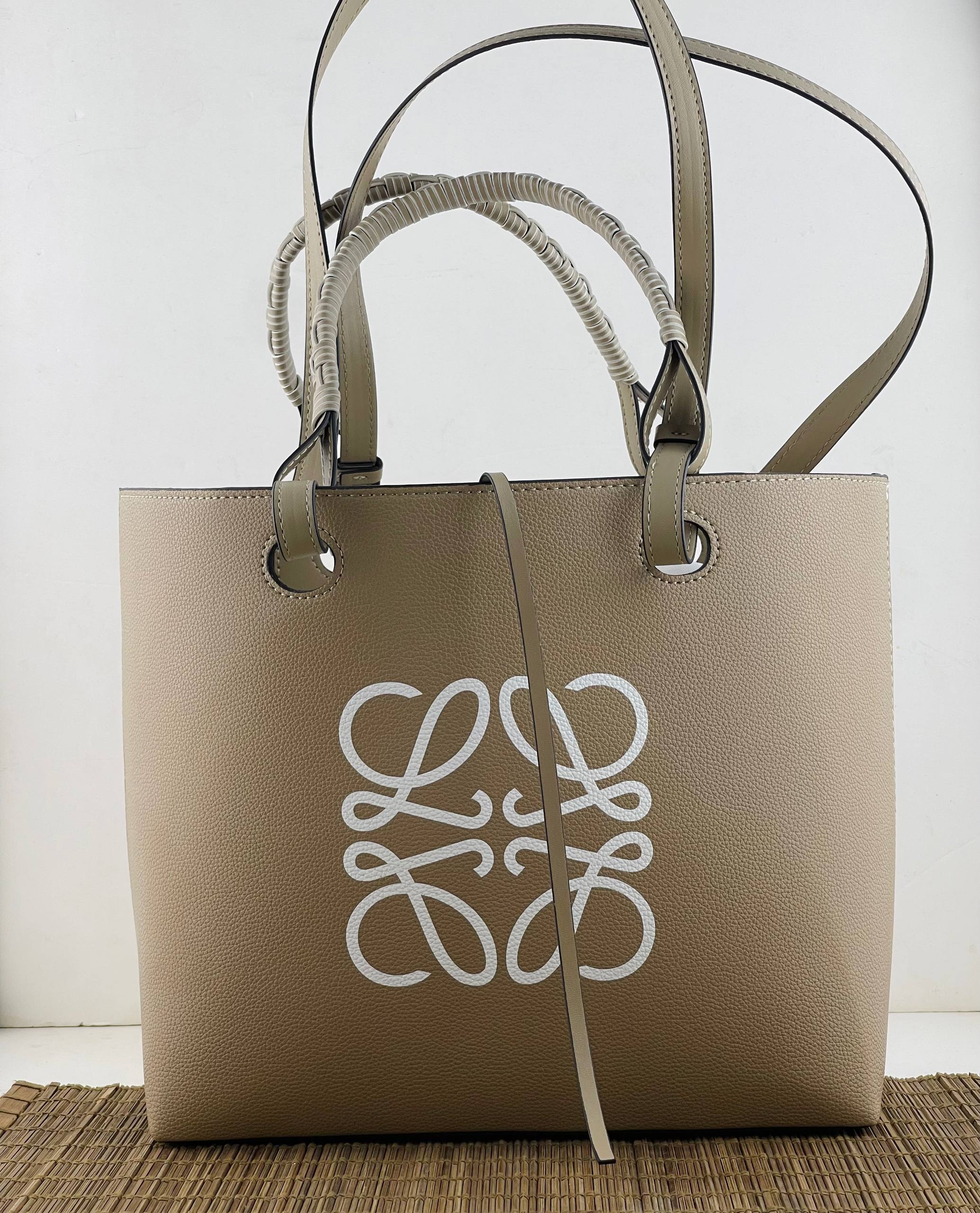 Loewe Anagram Debossed Printed Leather Tote