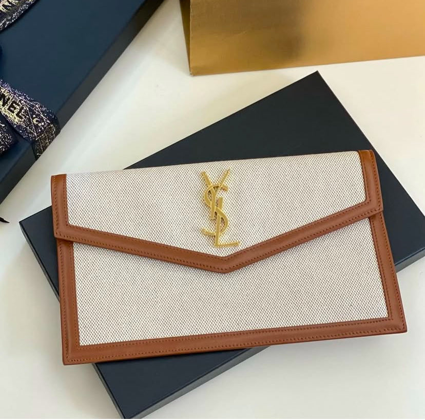 Saint Laurent Uptown Canvas Clutch