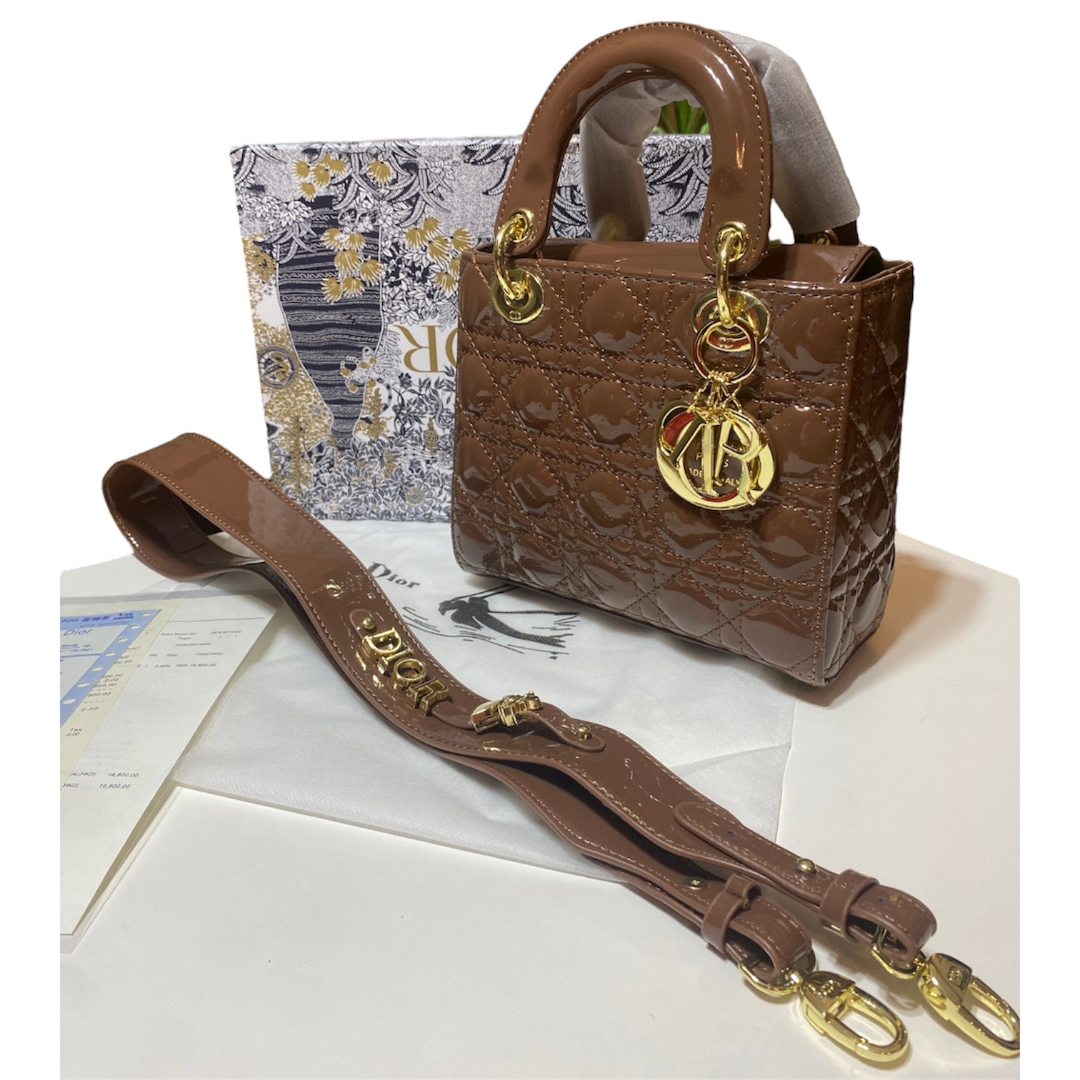 Lady Dior Patent Leather Bag