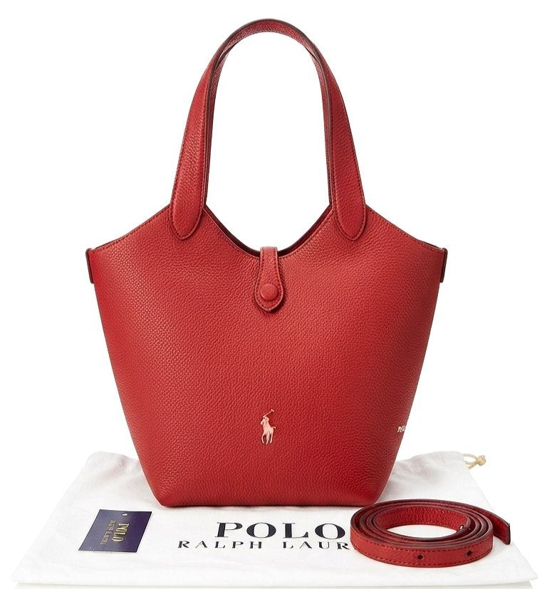 Polo Ralph Lauren Polo ID Pebble Leather Bucket Bag