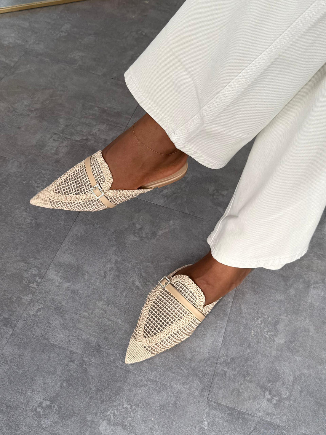 ZARA Woven Pointed Mules
