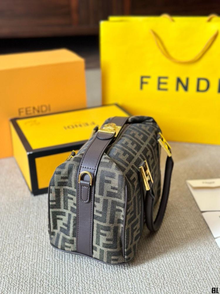 Fendi Inspired Boston Bag – FF Monogram