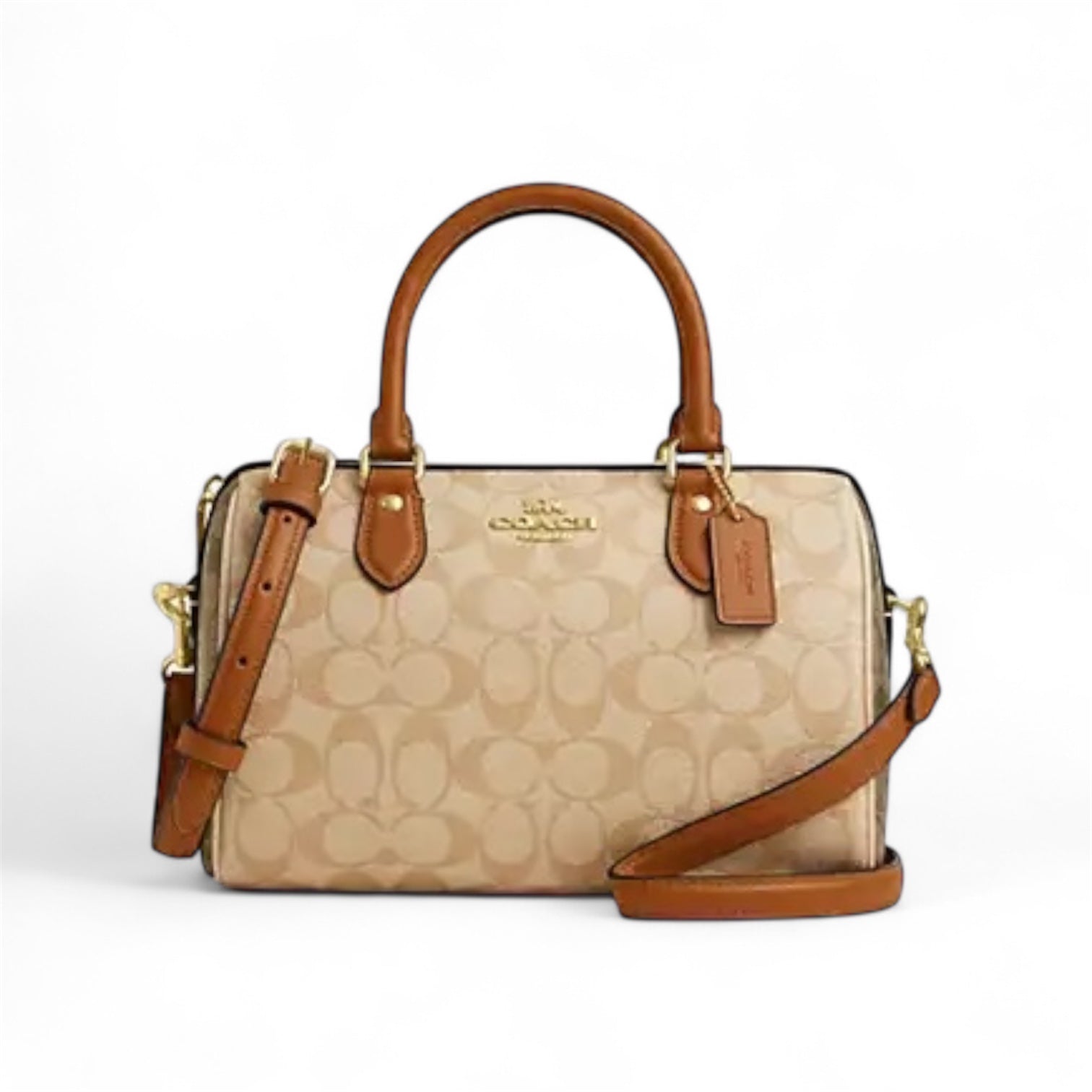 Coach Rowan Satchel In Blocked Signature Canvas