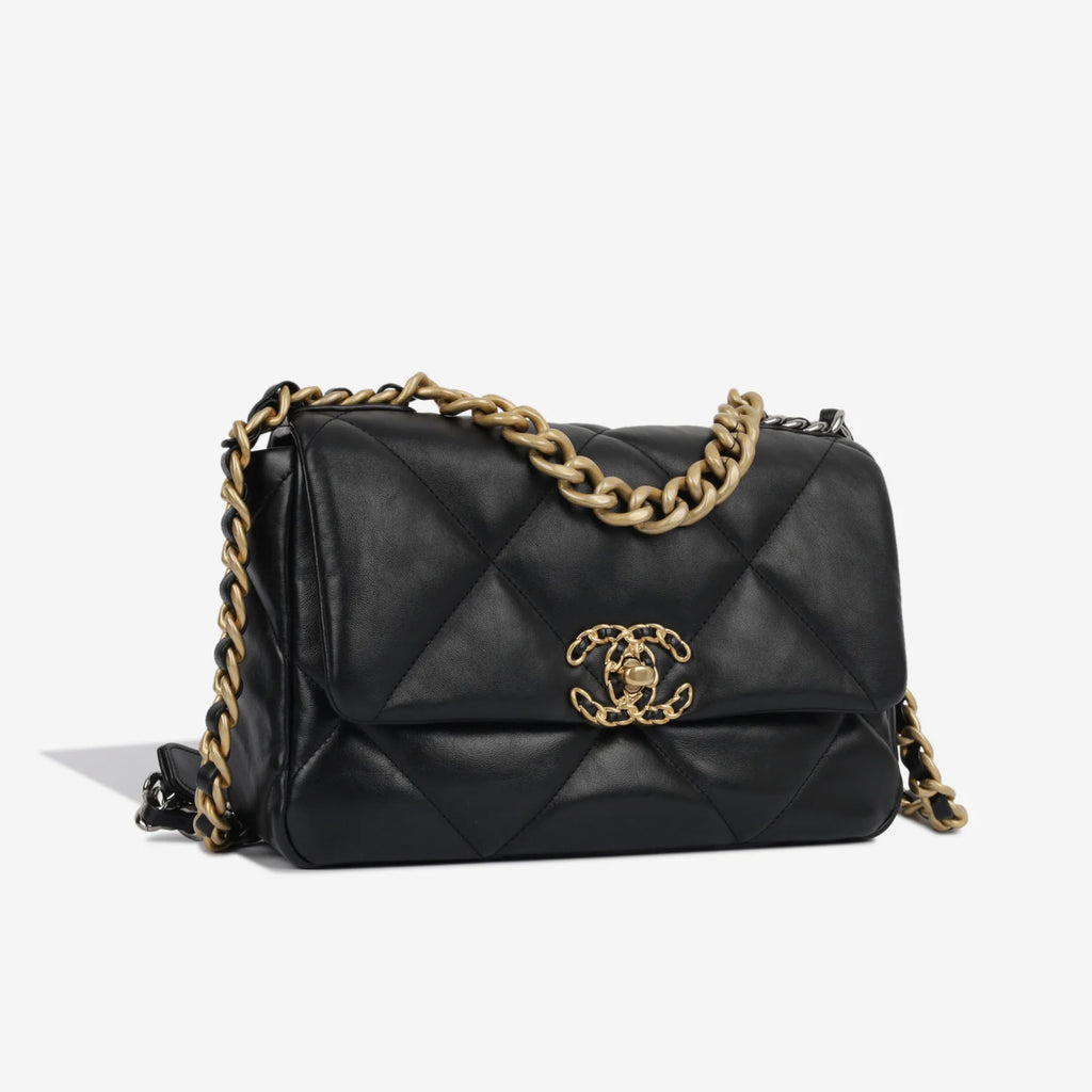 Chanel 19 Bag Small Black Lambskin Leather Crossbody Bag