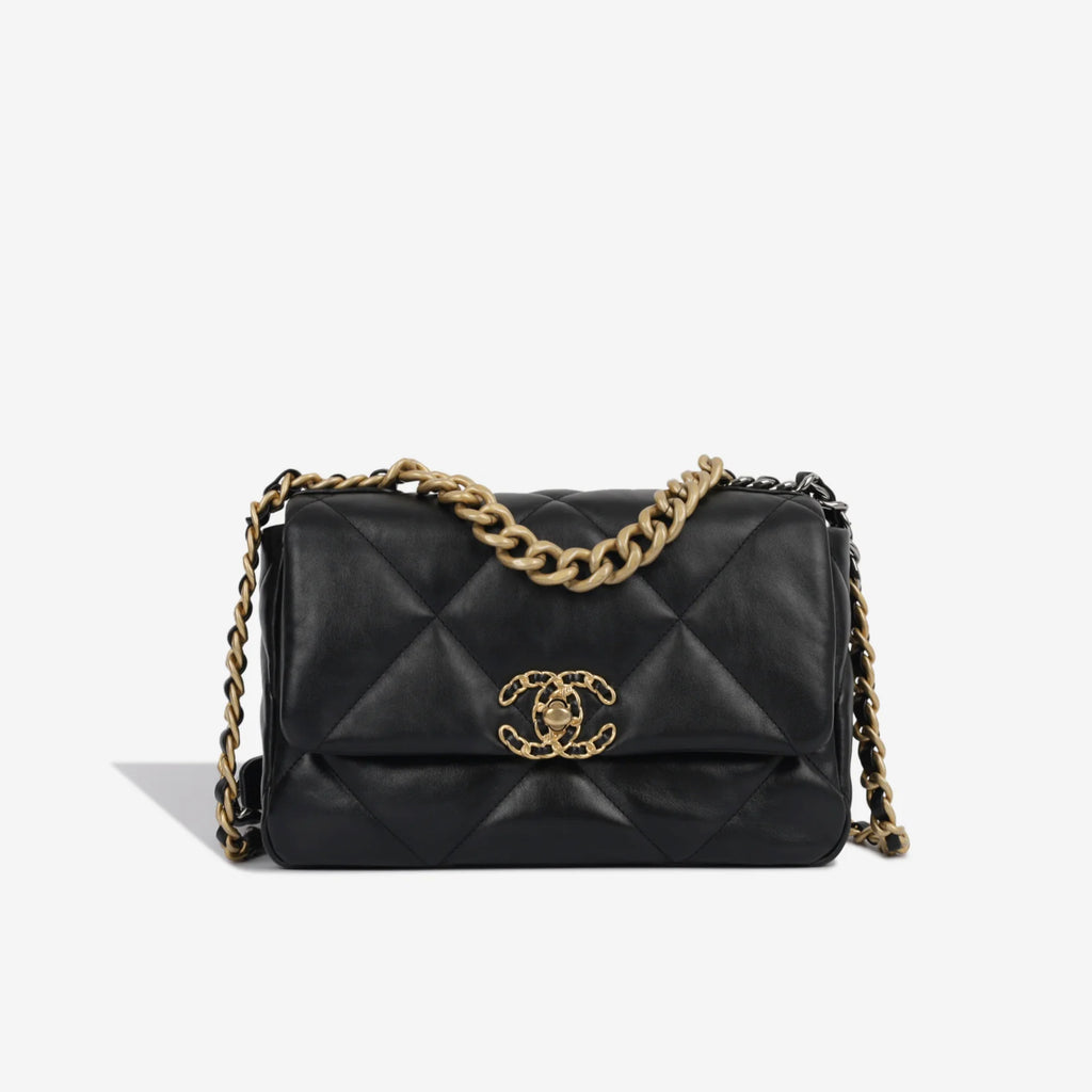 Chanel 19 Bag Small Black Lambskin Leather Crossbody Bag