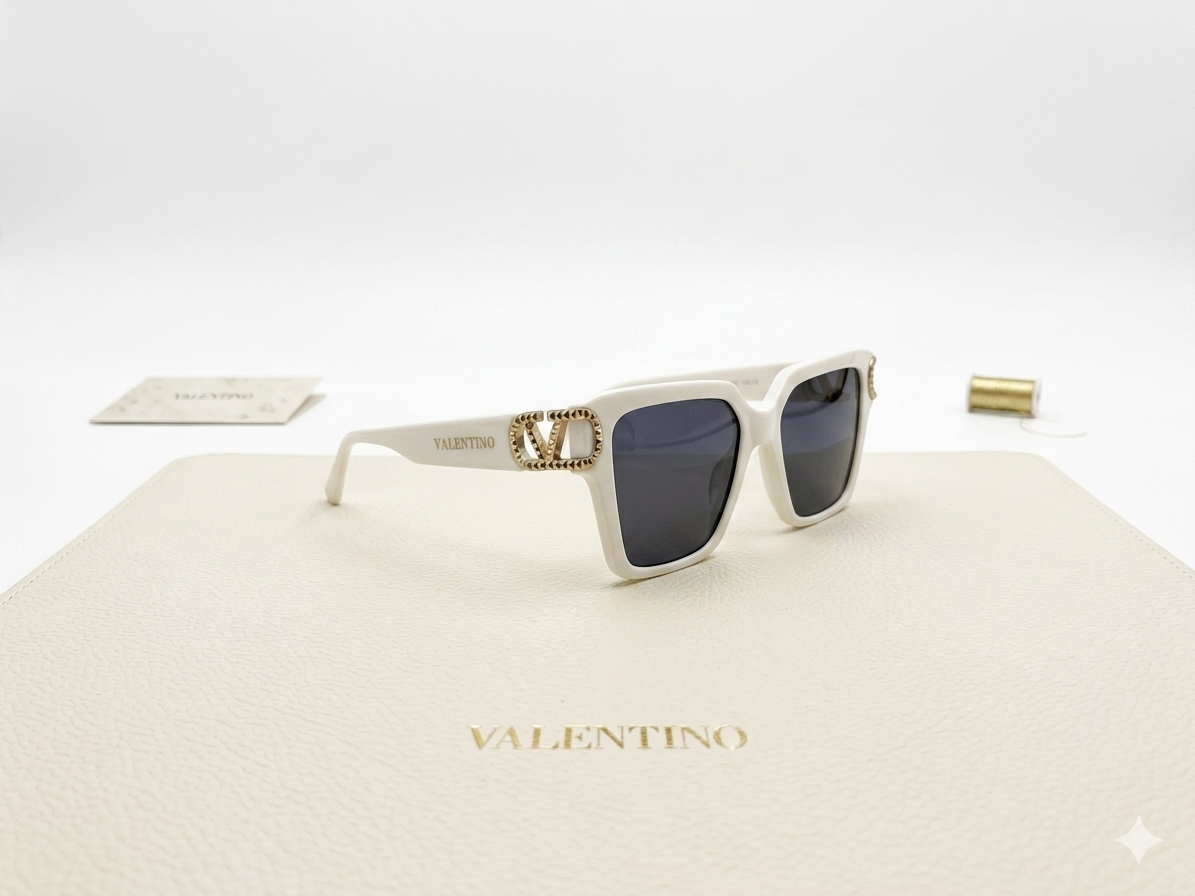 Valentino Garavani Studded VLogo Square Sunglasses