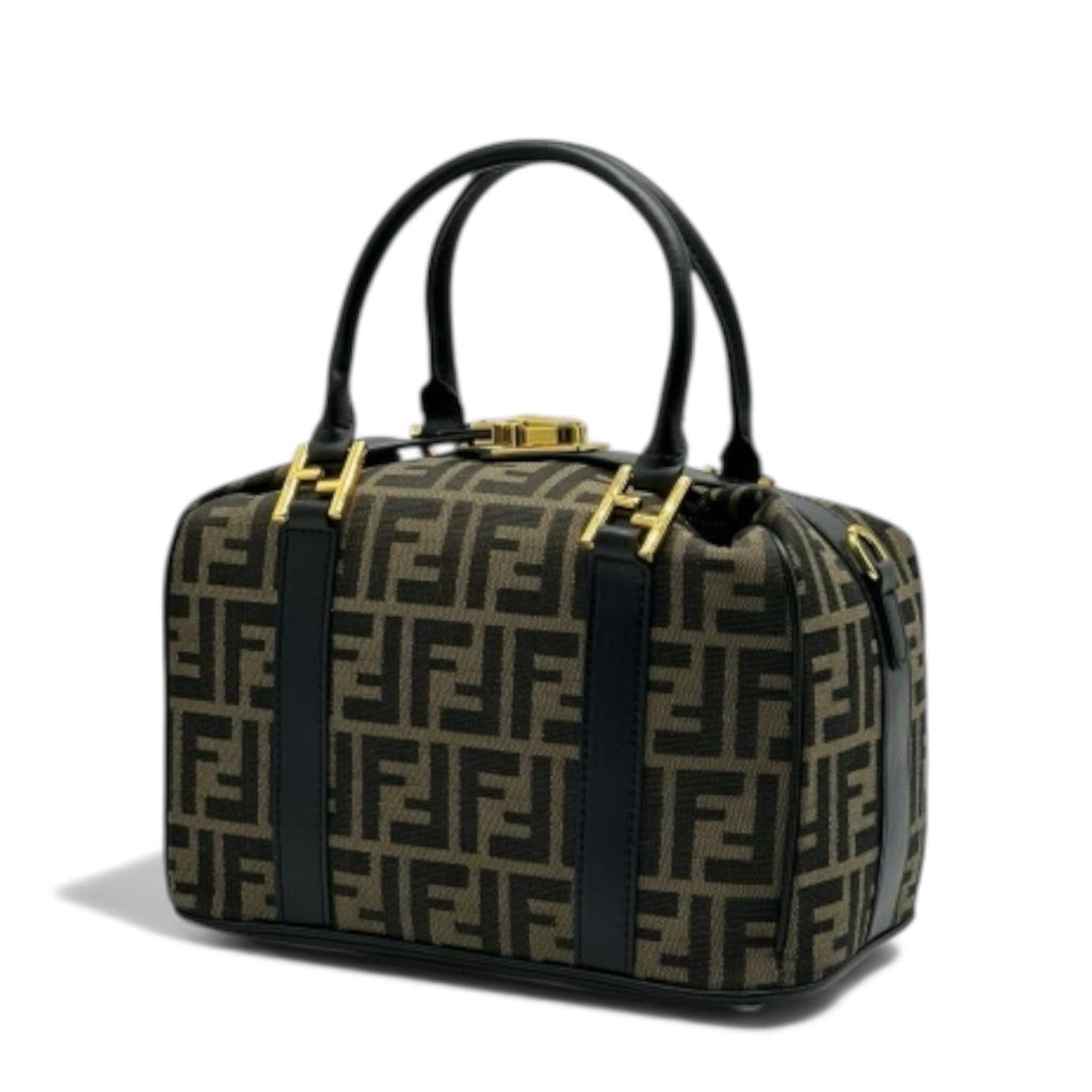 Fendi Inspired Boston Bag – FF Monogram