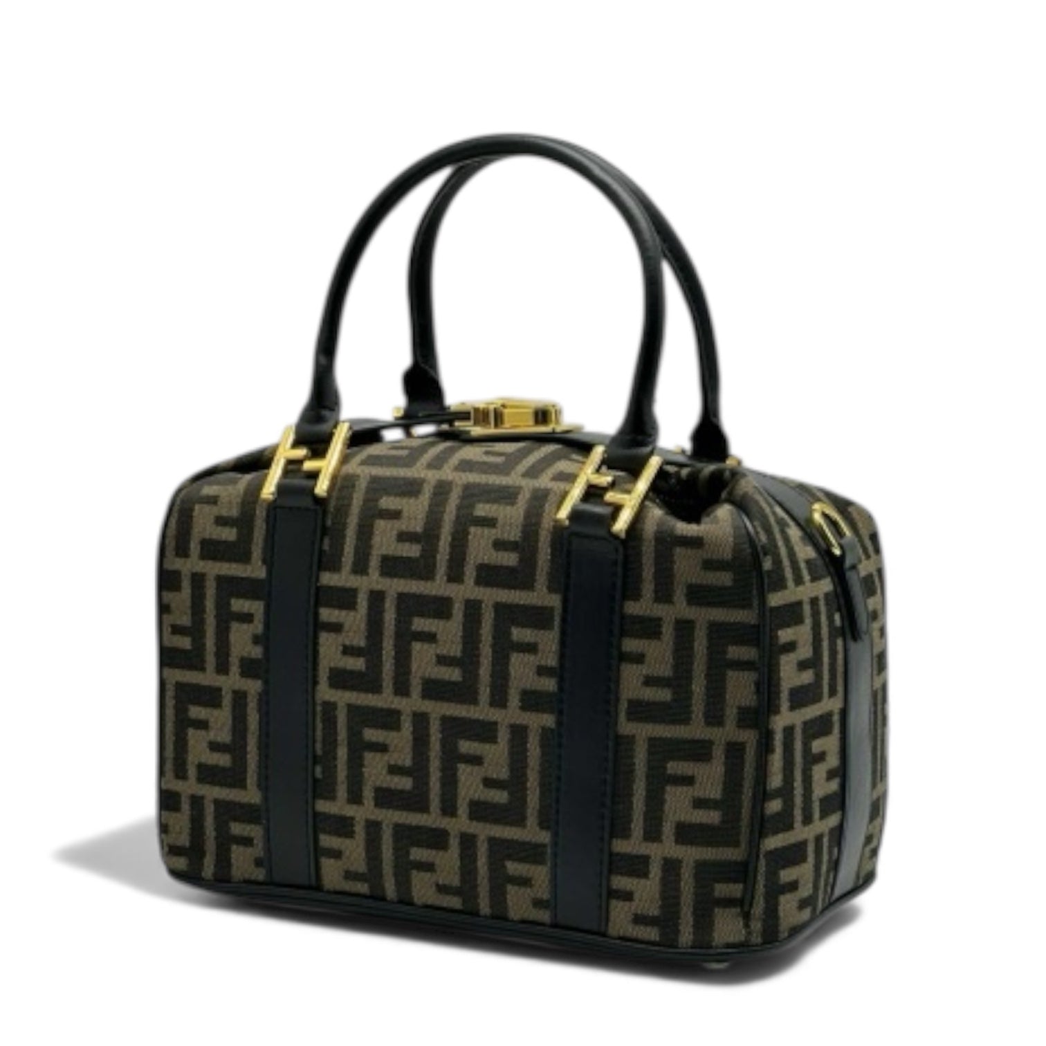Fendi Inspired Boston Bag – FF Monogram