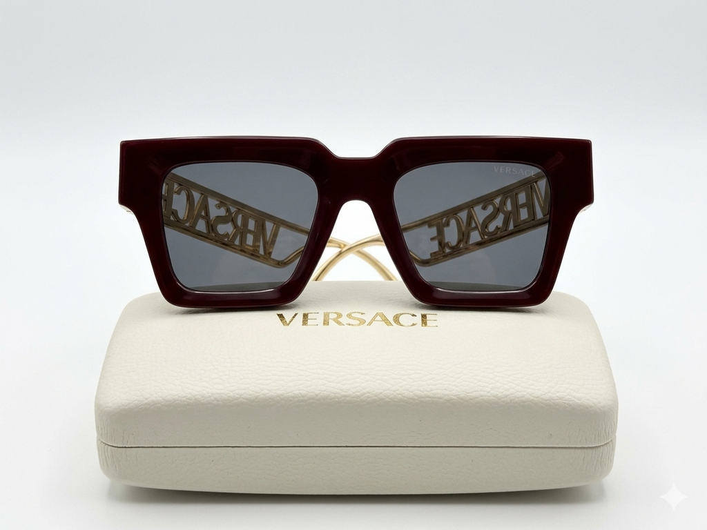 Versace Logo Mania Oversized Square Sunglasses