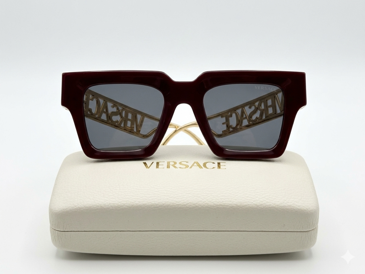 Versace Logo Mania Oversized Square Sunglasses