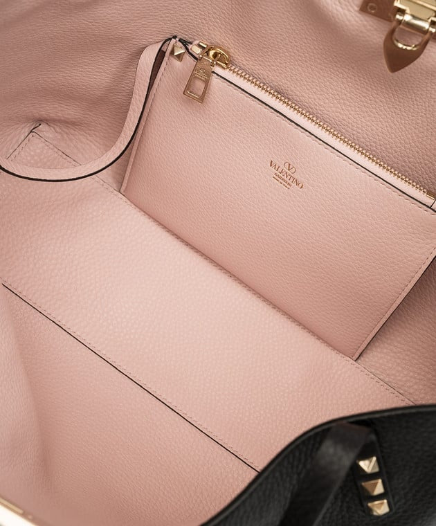 Valentino Rockstud Leather Tote Bag with Detachable Pouch