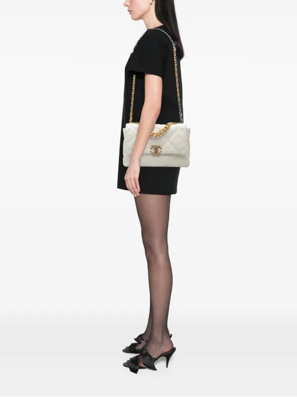 Chanel 19 Bag Small Black Lambskin Leather Crossbody Bag