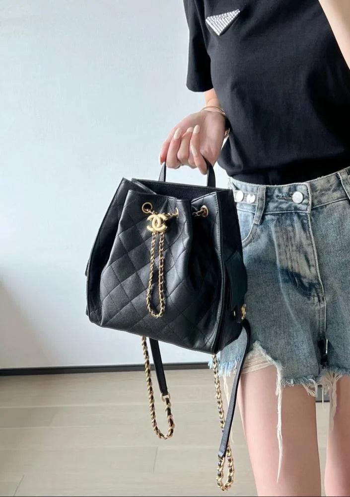 Chanel Quilted Drawstring Backpack