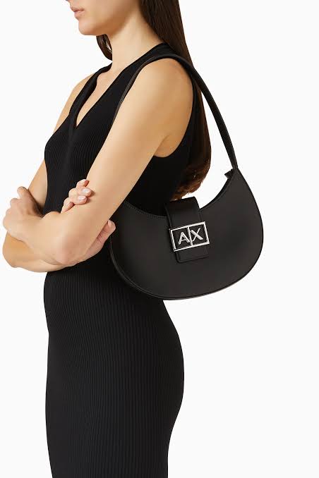 Armani Exchange Logo Buckle Shoulder Bag