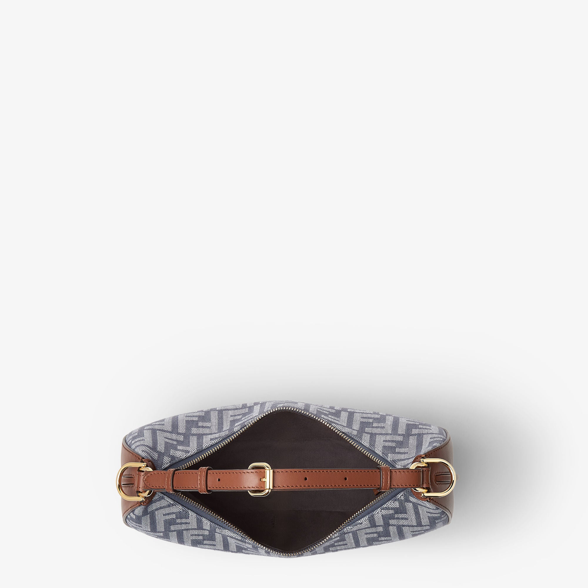Fendi Monogram Crescent Shoulder Bag with Adjustable Strap