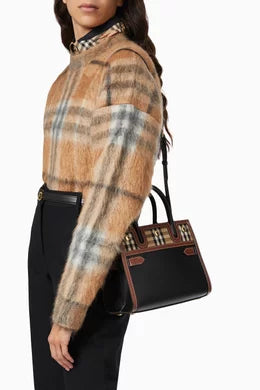 BURBERRY
Mini Title Bag in Vintage Check &amp; Leather
