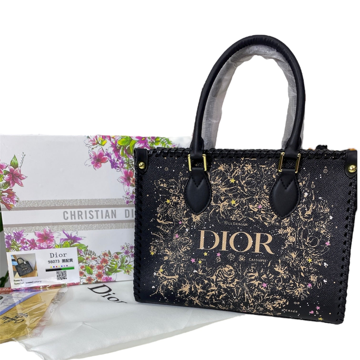 Dior Embroidered Tote Bag